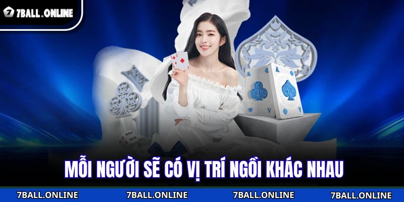 Poker 7BALL - Tựa Game Bài Chiến Thuật Từng Ván Cược 4 Mỗi người sẽ có vị trí ngồi khác nhau